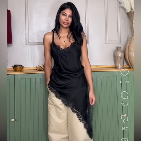 ZARA NWT ZW Collection Asymmetric Lace Dress - Picture 7 of 15